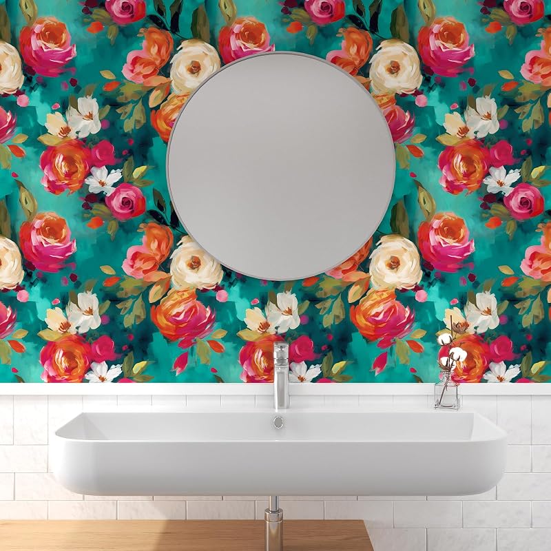 Papel tapiz acuarela floral 17.5x393.5 remov.