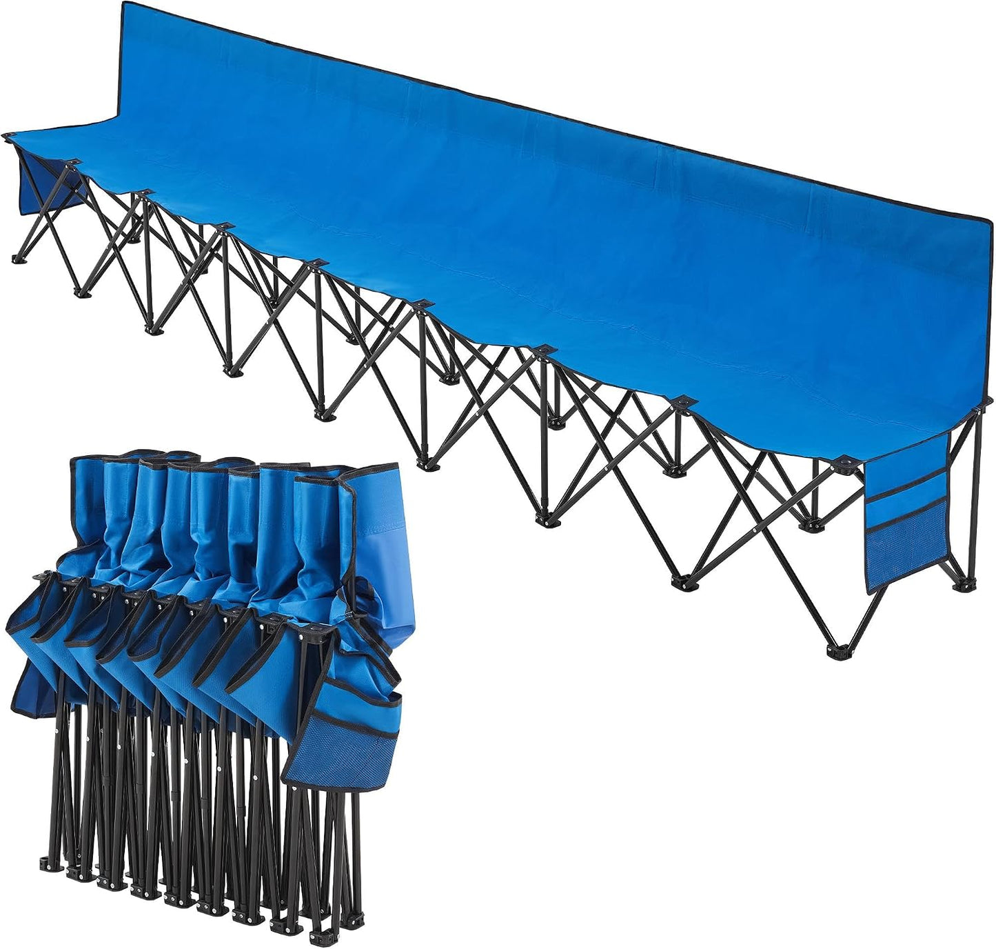 Banco lateral plegable 6/8 asientos con bolsa deporte