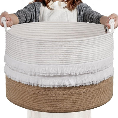 Cesta mimbre para lavandería dormitorio 22x14pulg 83l