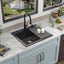 Fregadero cocina granito cuarzo 25x22 negra mate empotrable