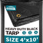 Lona impermeable 4x10ft 14mil polietileno negro