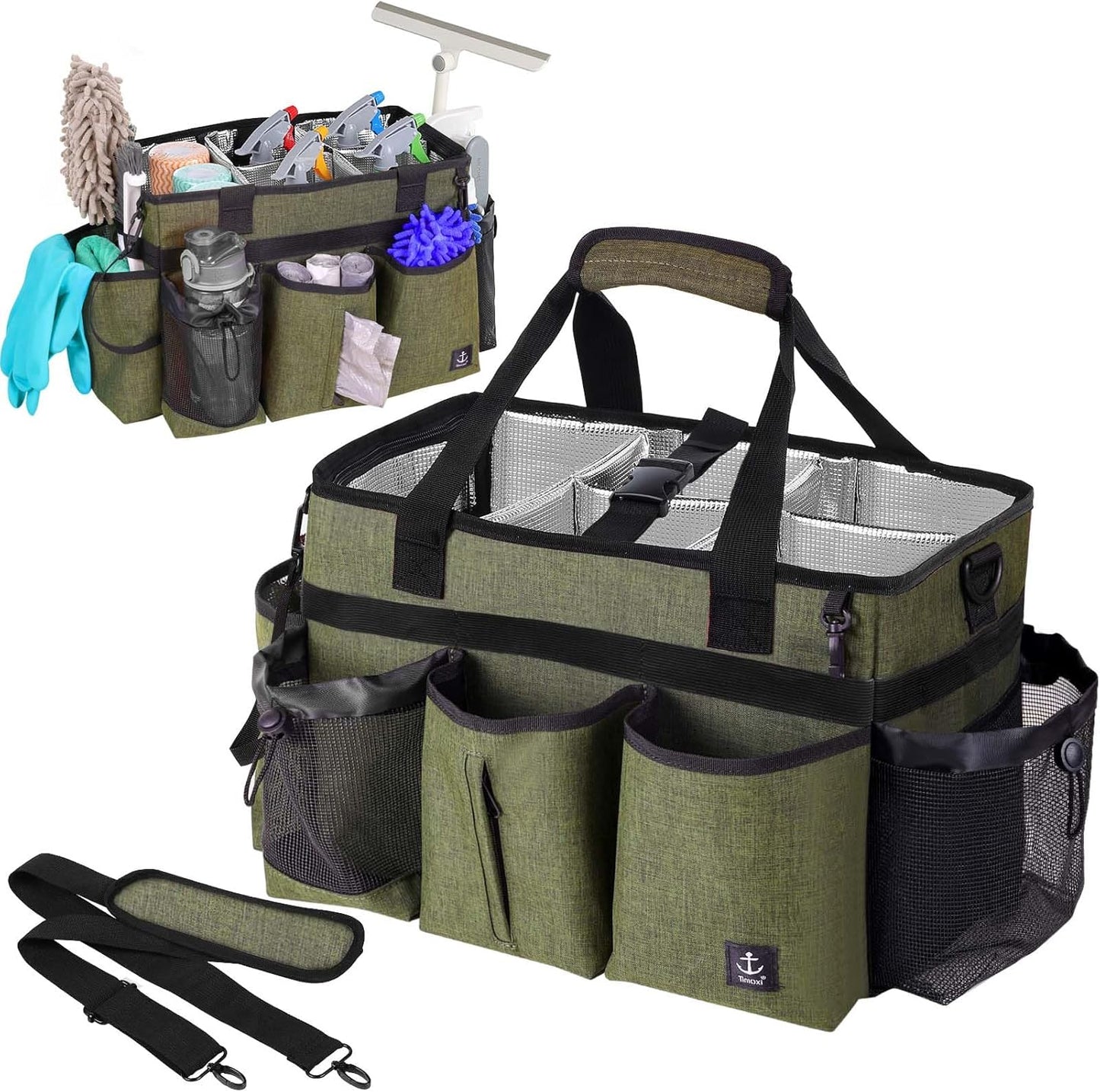 Bolsa limpieza con soporte resistente divisor desmontable