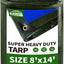 Lona impermeable 8x14ft 16mil ojales metal UV resistente