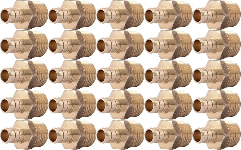 Adaptador MNPT 1/2" pack 25 latón tubo PEX