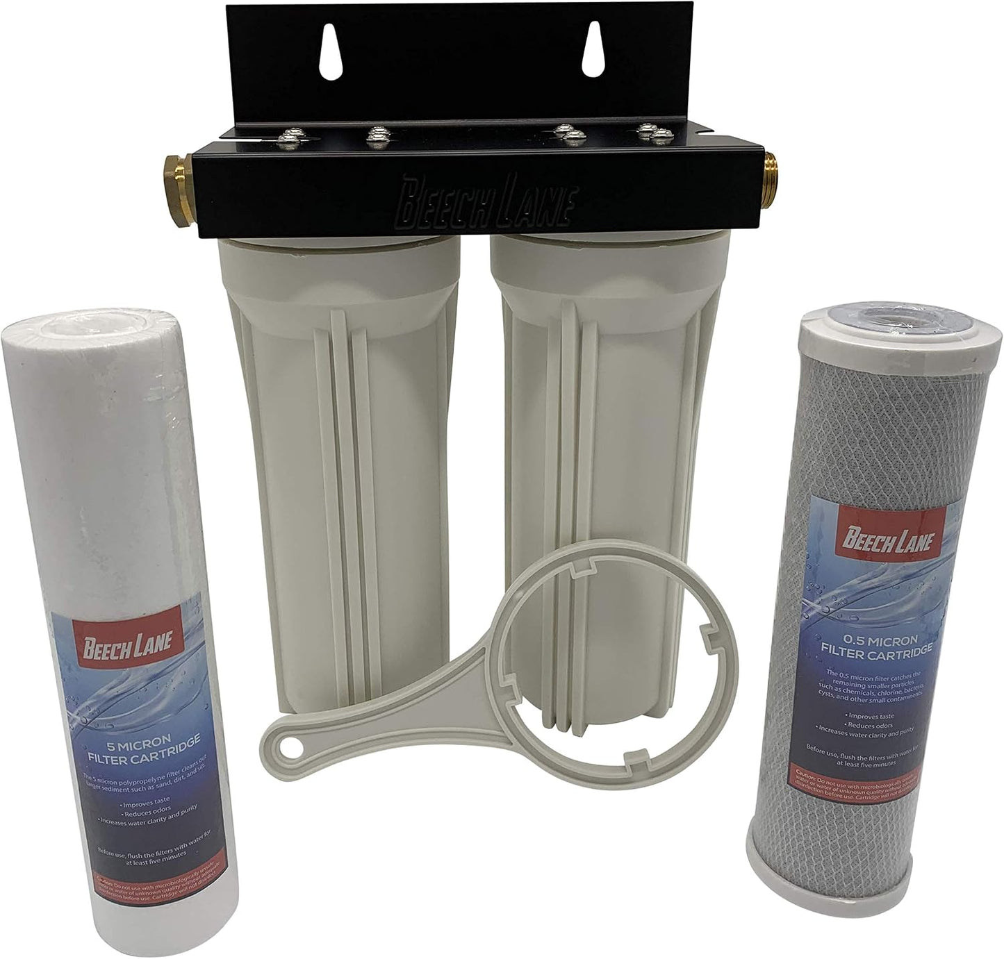 Sistema filtro agua dual caravana latón 2 filtros