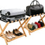 Set 2 Portaequipajes Plegable Bambú con Estante