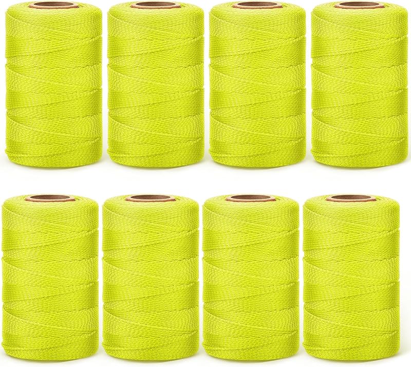 8 Rollos Cuerda Trenzada 4000 ft Jardinería Amarillo
