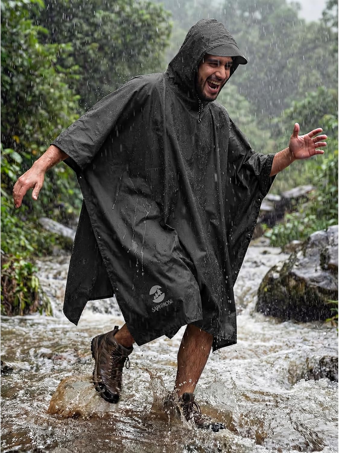 Poncho lluvia con capucha impermeable para adultos