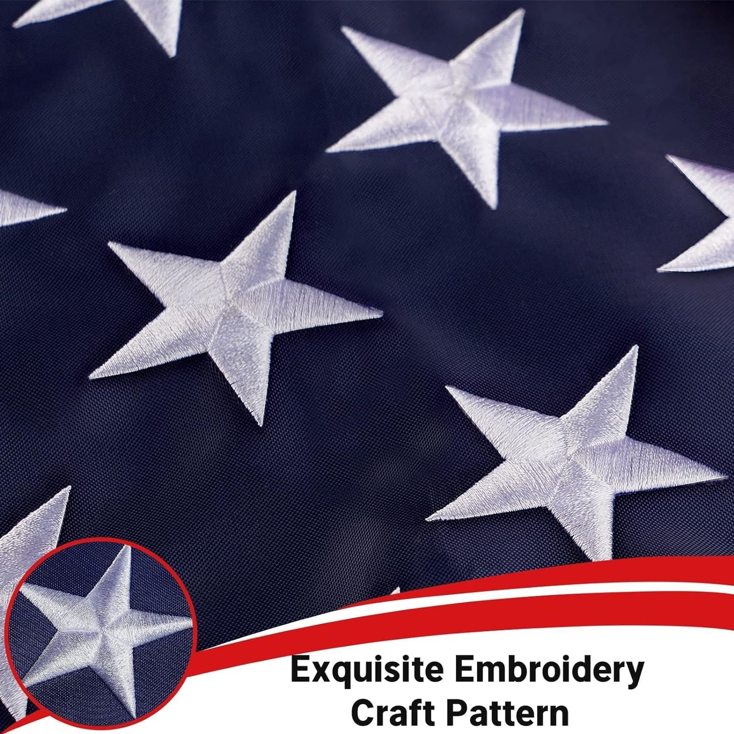 Bandera EE.UU. 20x30pulg para barco con ojales latón