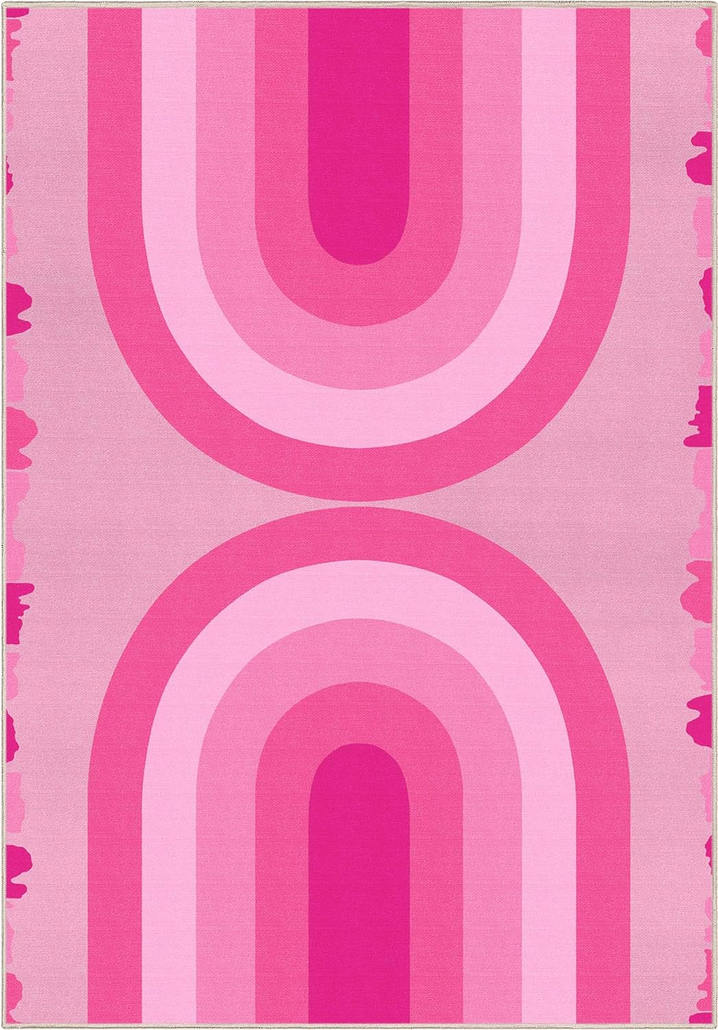 Alfombra lavable 5x7ft color rosa intenso