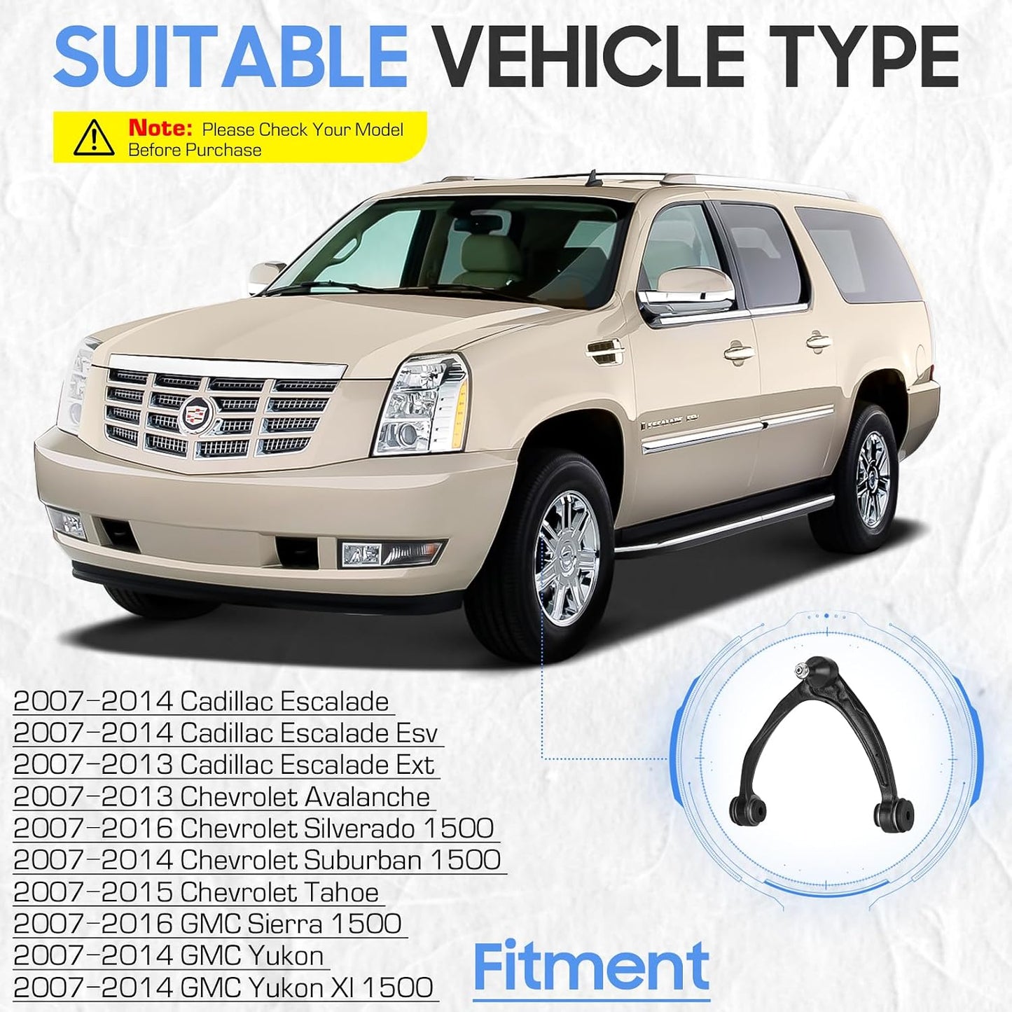 Brazos control delanteros acero forjado Cadillac Escalade 07-14