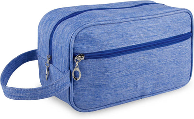 Bolsa aseo personal tela Oxford impermeable para viaje azul