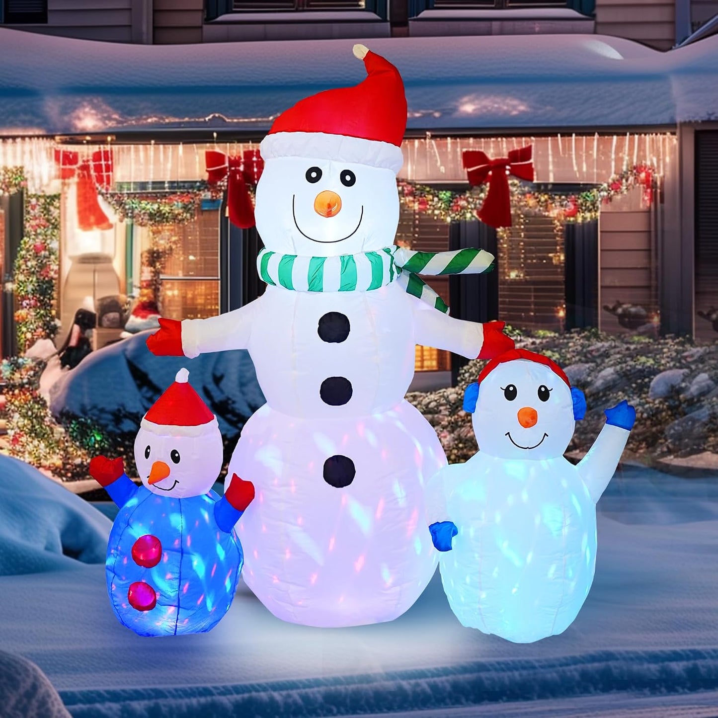 Muñeco nieve inflable 6ft con luces LED impermeable Navidad