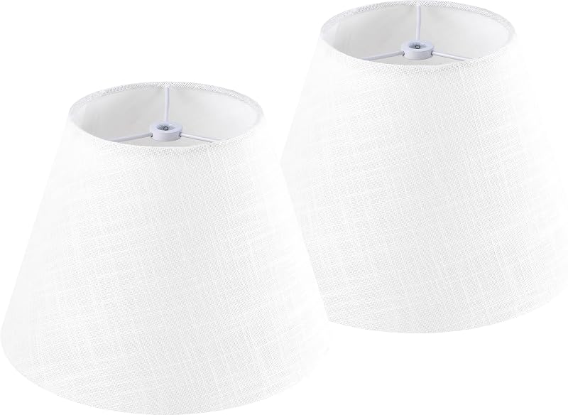 2 Pzas pantalla lámpara campana 9" lino moderna
