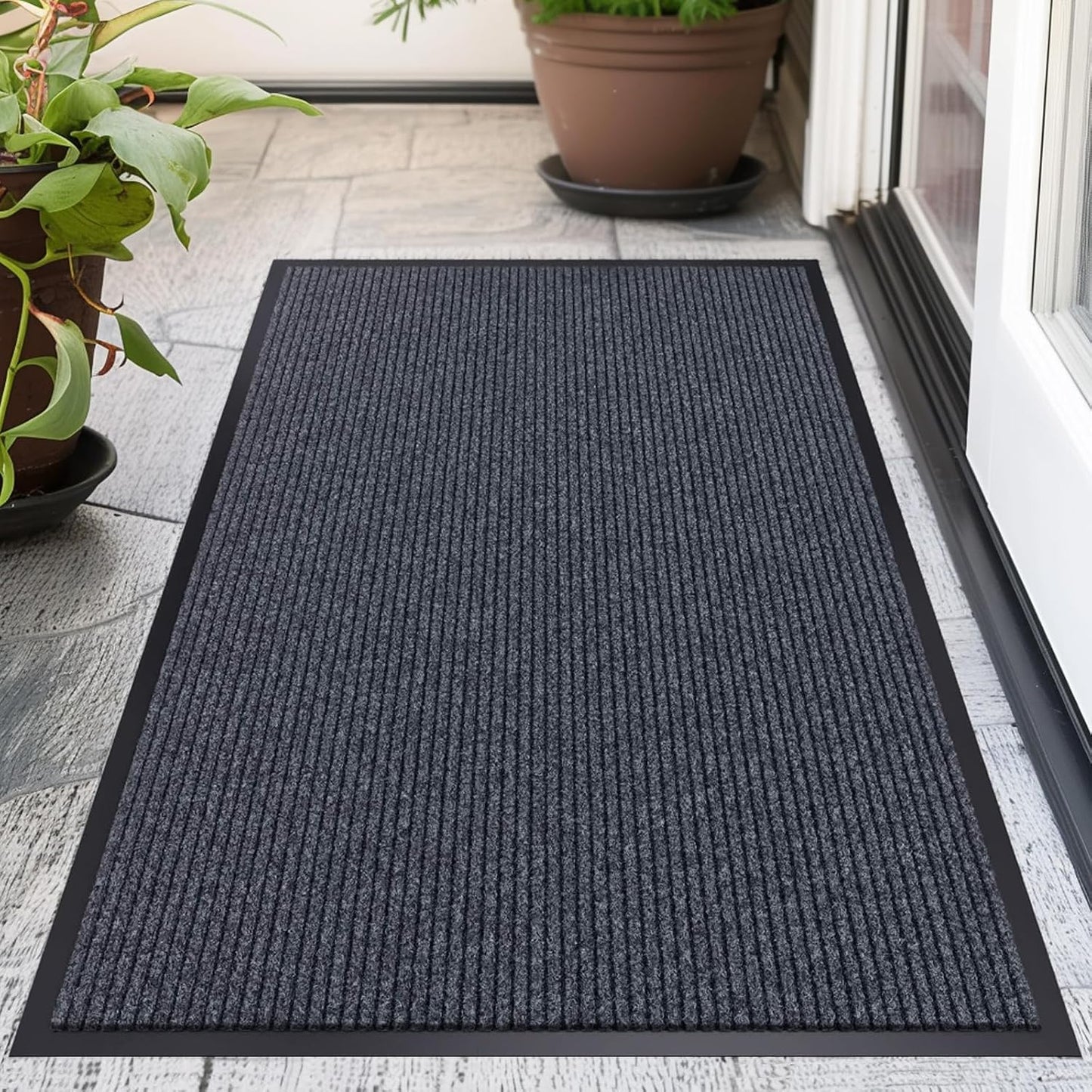 Tapete 3x4ft antiderrap gris entrada hogar