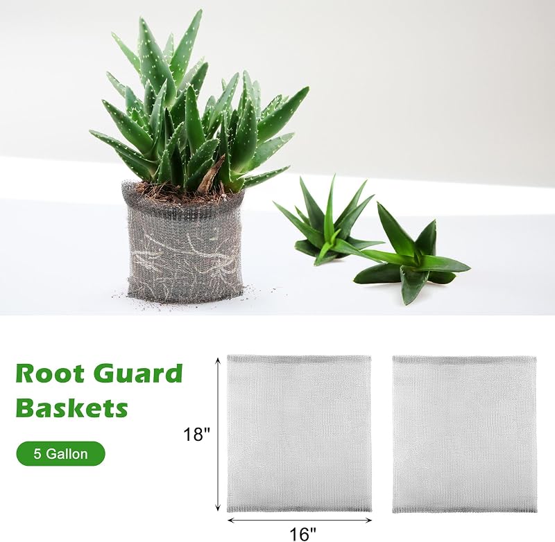 6 Pzas Cestas Raíces Acero Inox Reutilizables Anti Goteros
