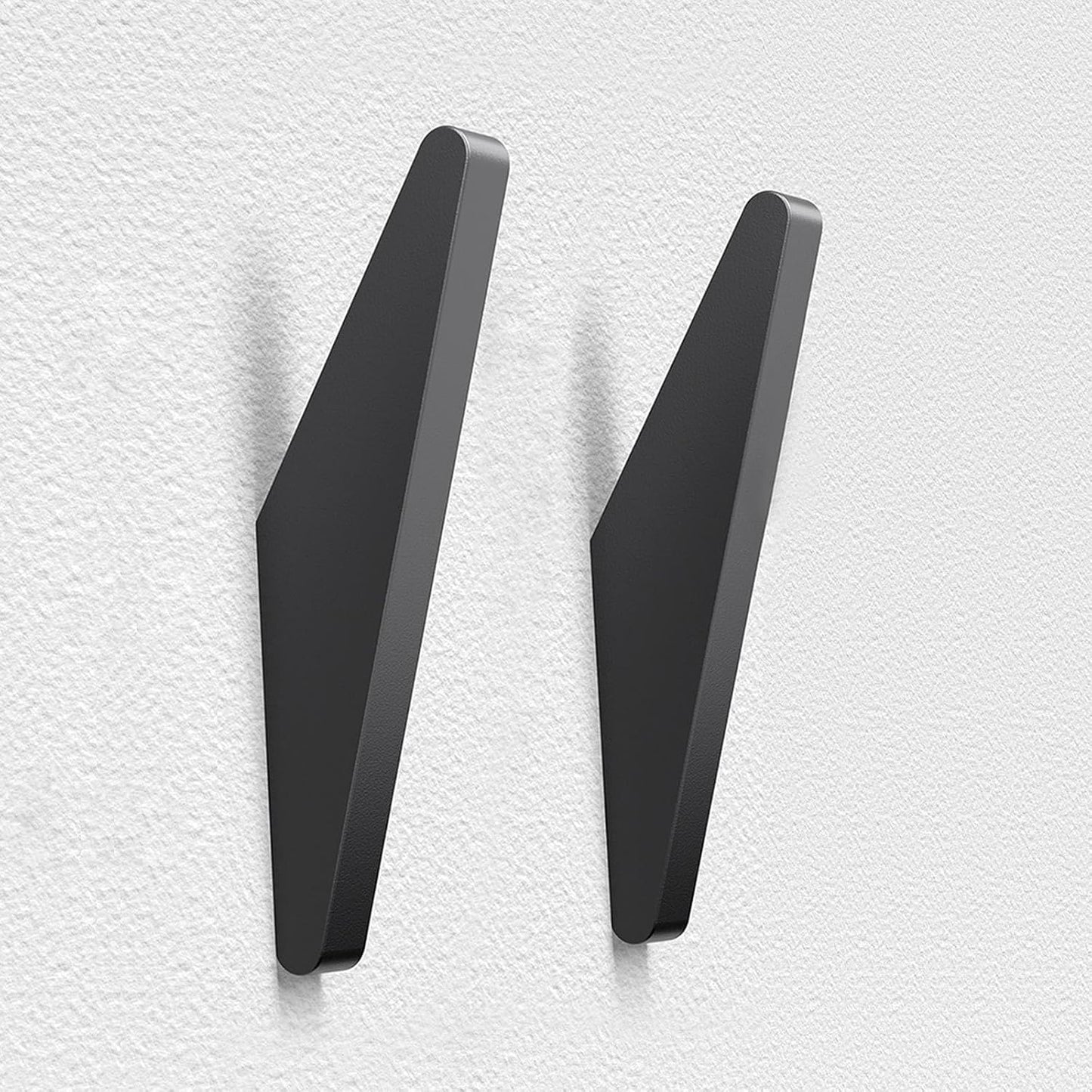 2 Ganchos Pared Aluminio Negro Mate Fáciles de Instalar