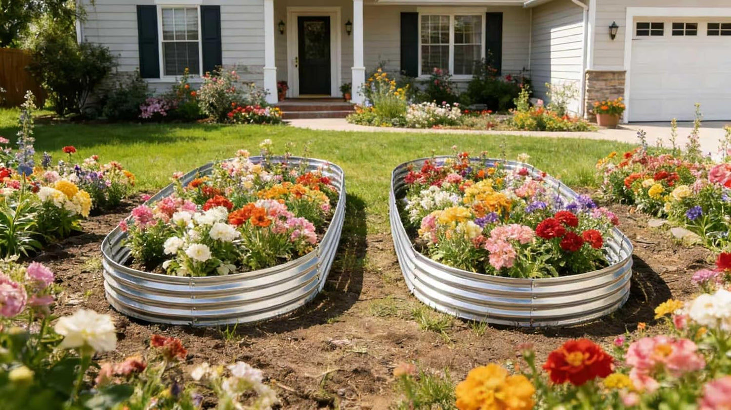 Jardinera elevada metal jardín 9x3ft 2uds