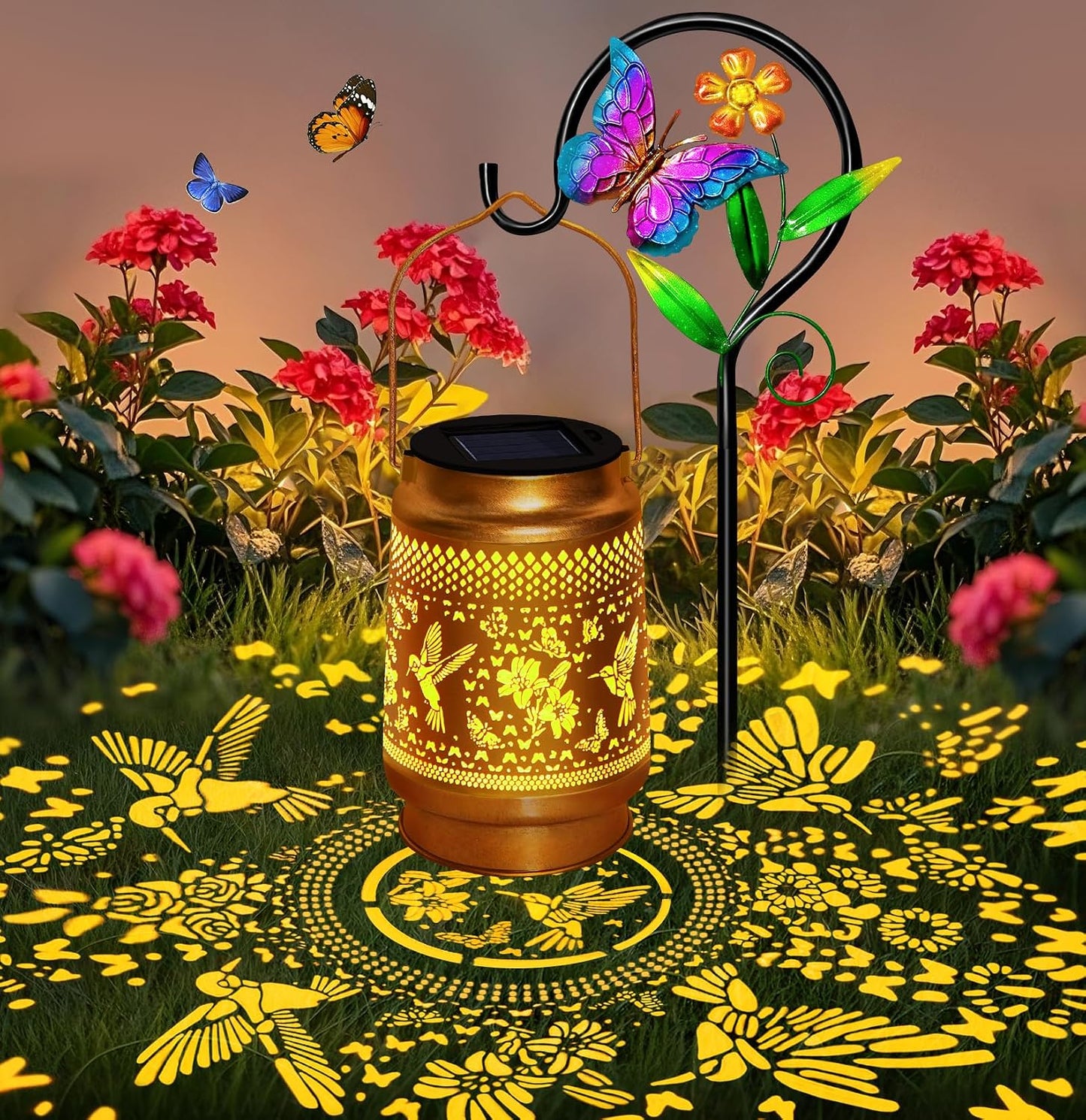 Linterna solar colibrí con gancho regalo navidad