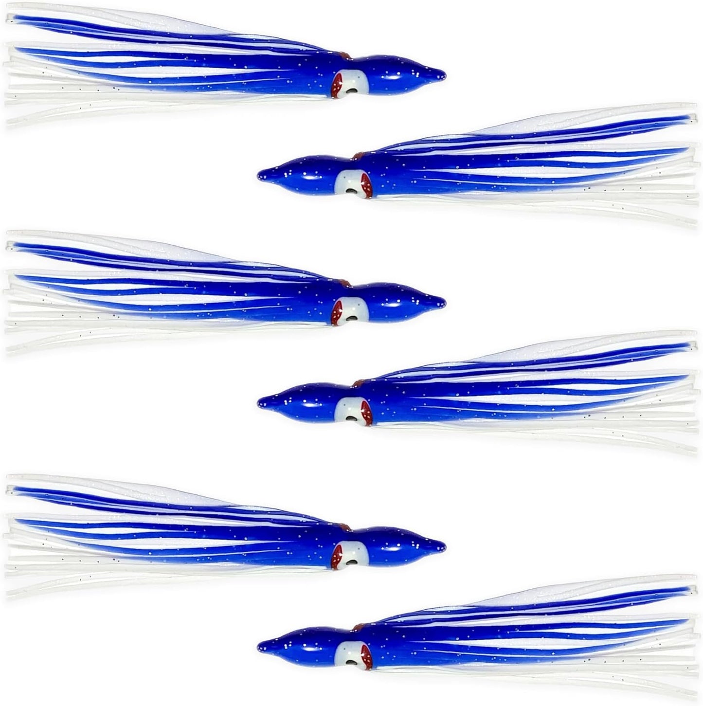 Faldas calamar 4.75" 40 señuelos Hoochie azul