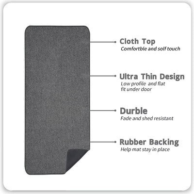Tapete baño ultrafino antideslizante lavable gris oscuro