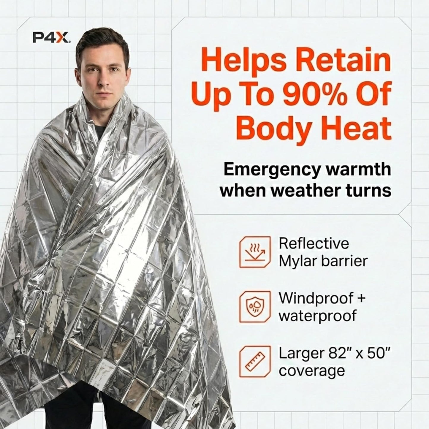 8 Mantas Mylar Impermeables Térmicas para Supervivencia