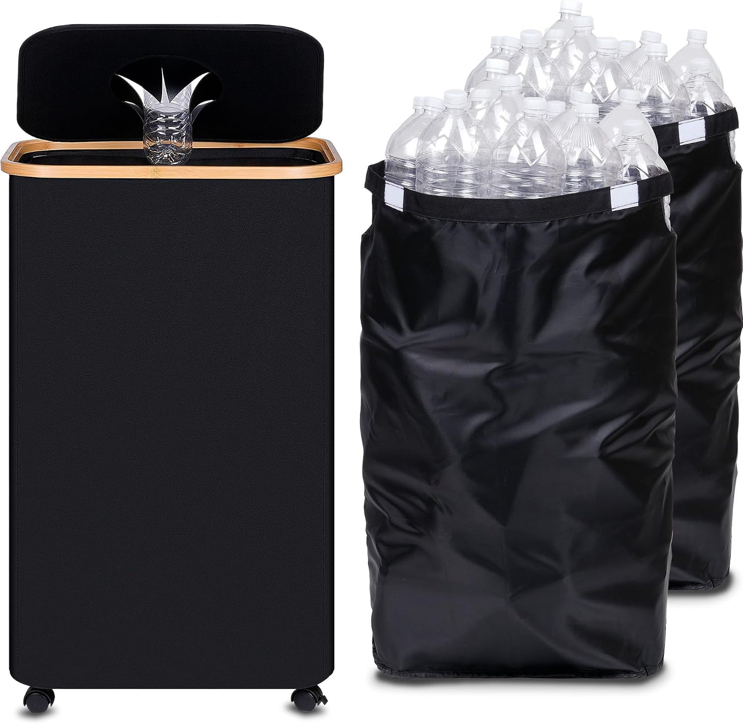 Contenedor reciclaje cocina 100L con ruedas 2 bolsas