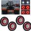 4 Pzas Luces Traseras LED Redondas Camión 16 LEDs Freno Reversa