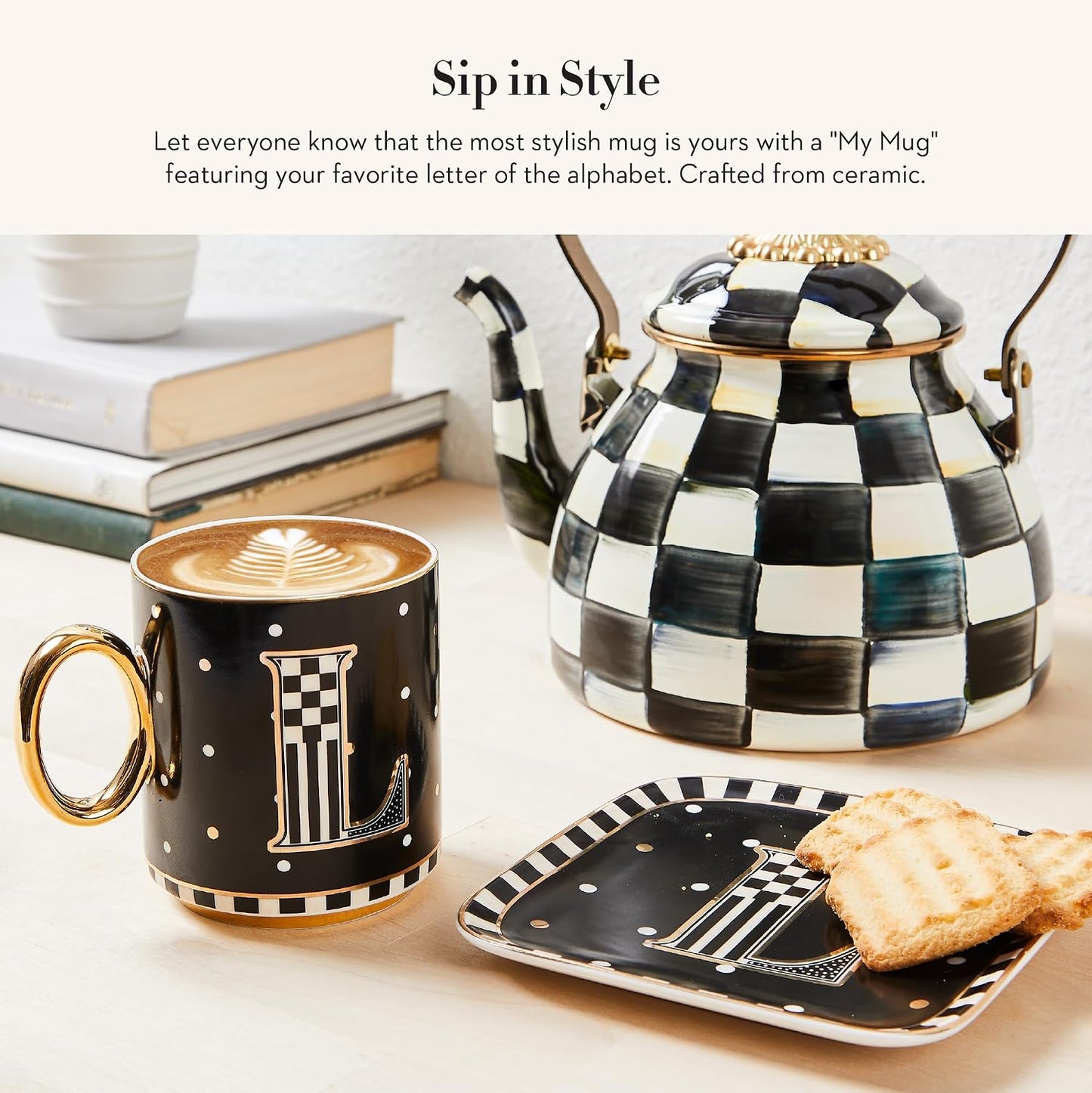 Taza café decorativa cerámica con asa