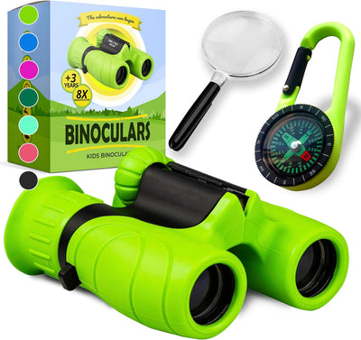 Binoculares para niños con lupa y brújula 8x21
