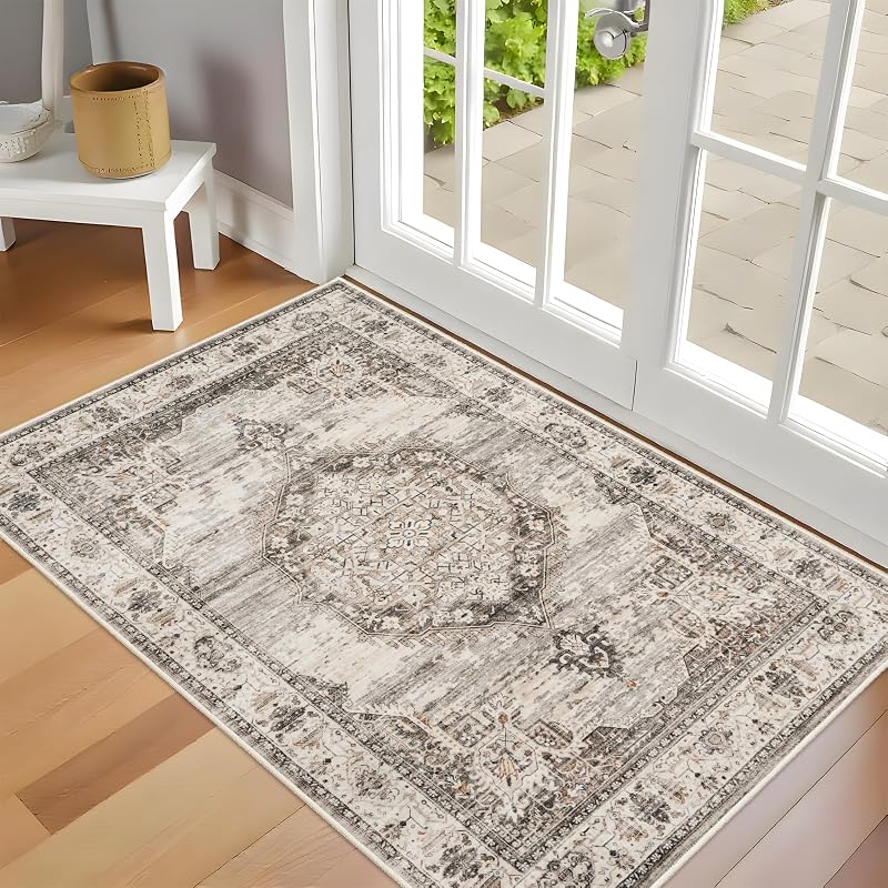Tapete entrada lavable 2x3pies suave antideslizante beige