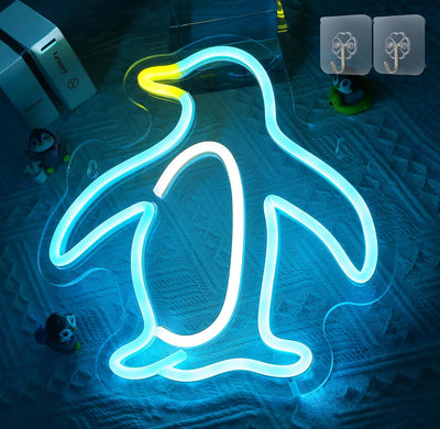 Letrero pingüino lámpara LED USB para hogar sala cafetería