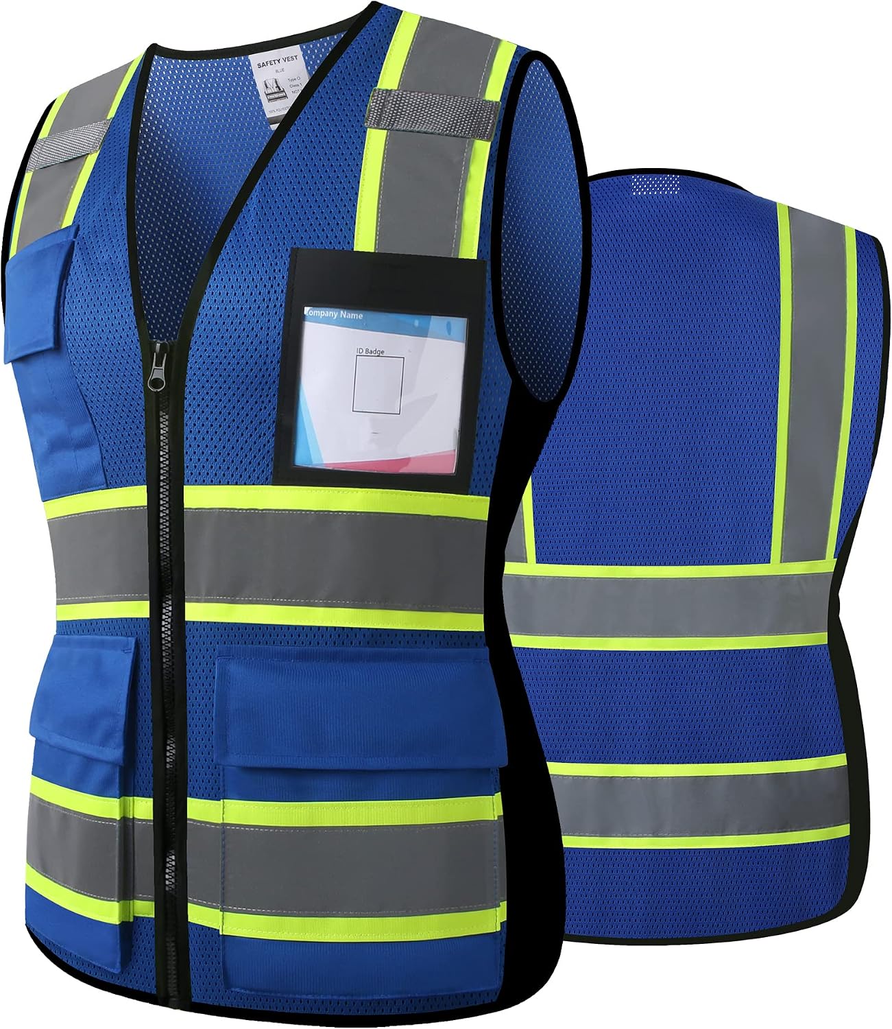 Chaleco seguridad reflectante con bolsillos y cremallera