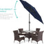 Sombrilla mesa exterior 7.5ft acero botón manivela azul