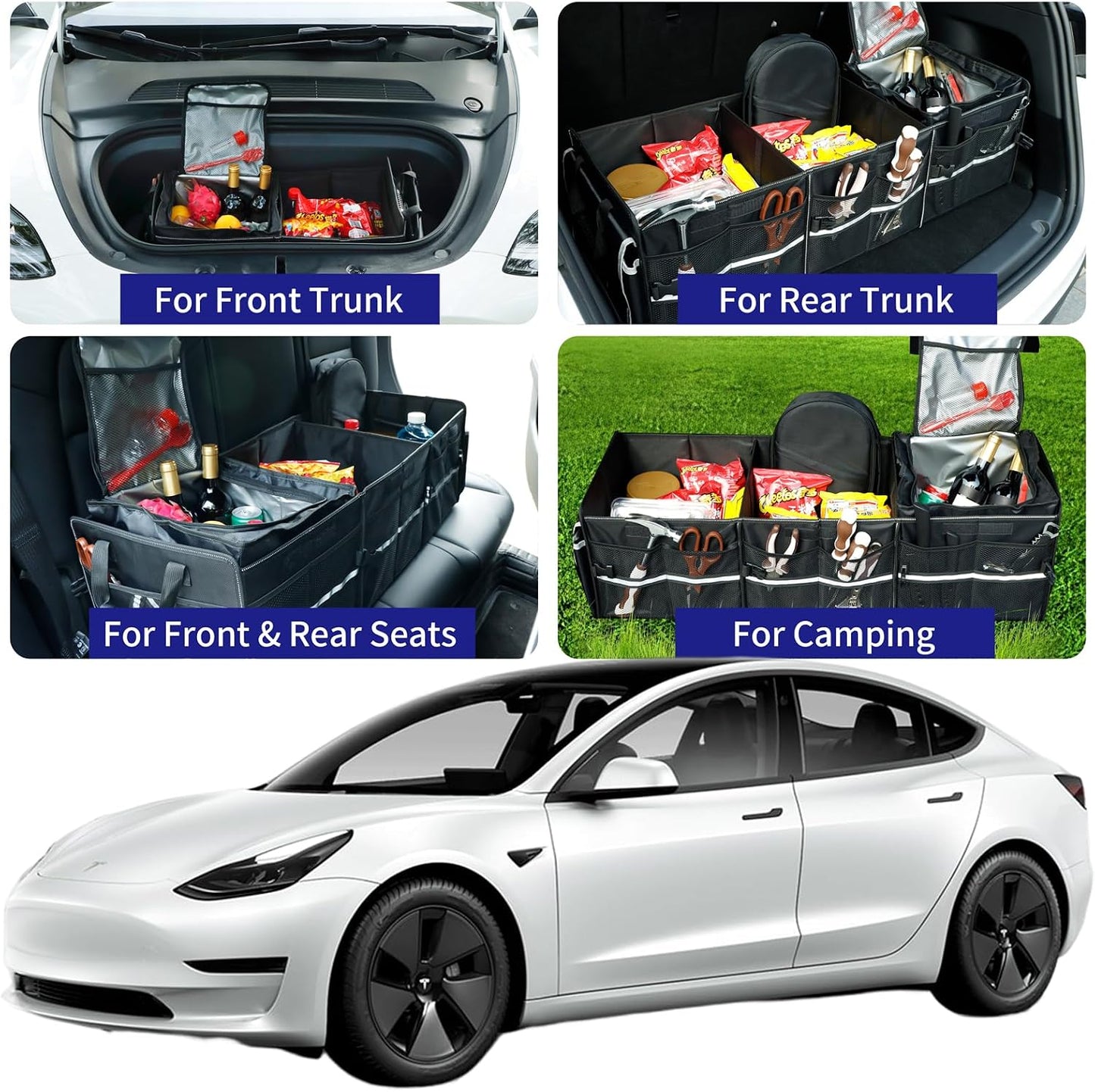 Organiz. maletero Tesla Model Y 2017-25 con bolsa enfriadora