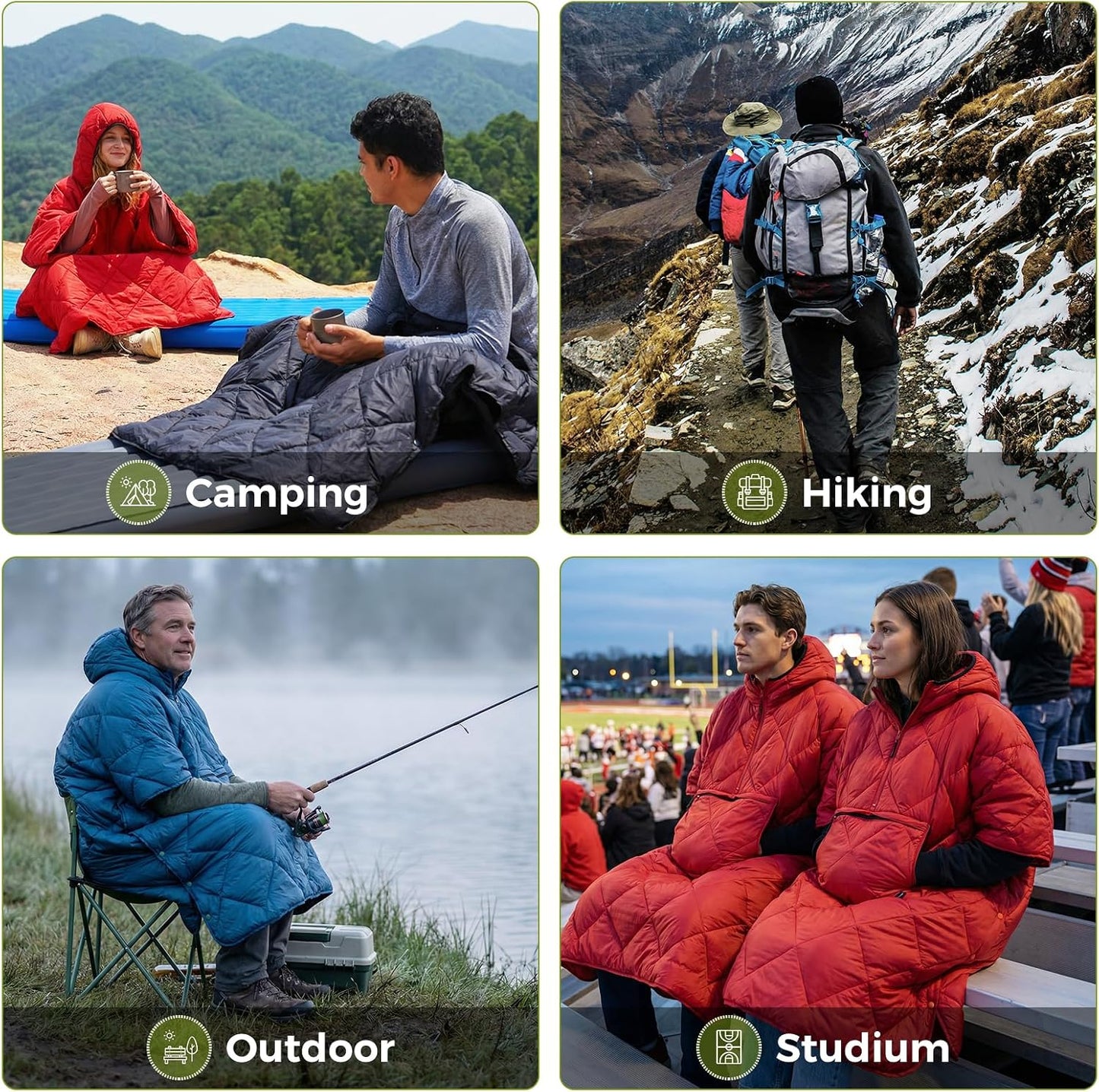 Saco dormir portátil manta reciclada para acampar