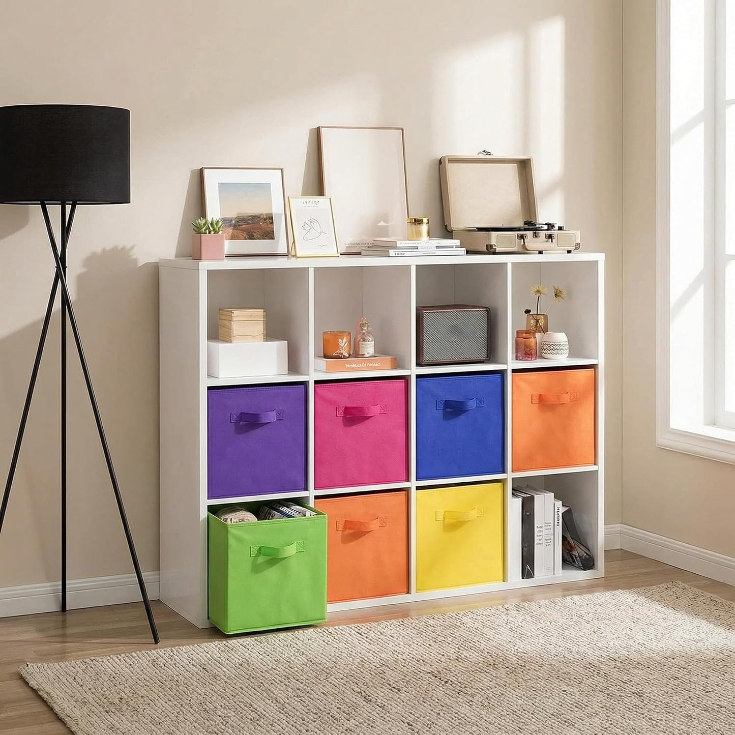 24 Cubos Almacenamiento Plegables 11" Tela Multicolor
