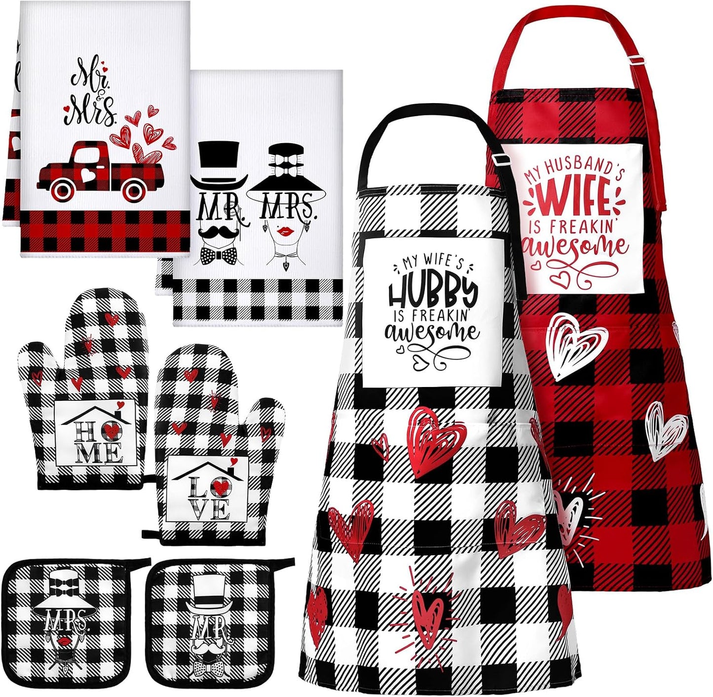 Delantal para pareja Xtimee Mr y Mrs regalo boda cocina