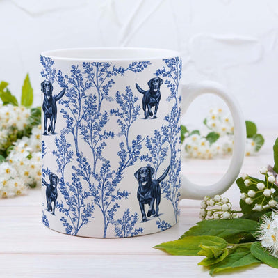 Taza café Toile azul para amantes de Labradores