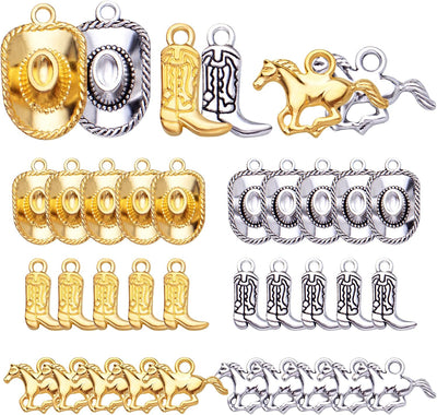 60 Dijes Vaquero Occidental Aleación Caballo Joyería