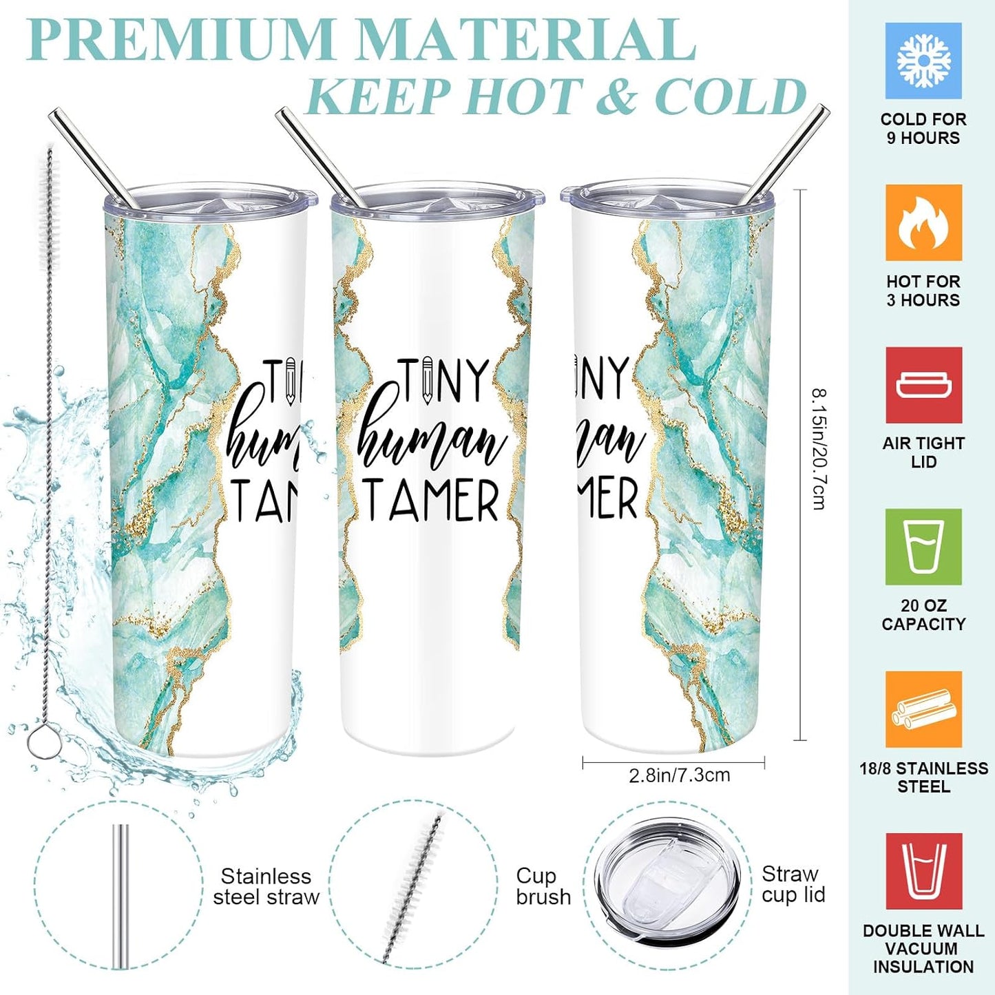 2 Vases Regalo Profesores 20oz Tapa Malla