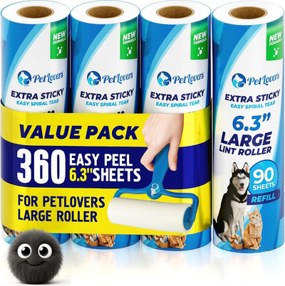 Rodillo pelusa adhesivo 6.3pulg pack 4 recambios 360 hojas