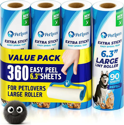 Rodillo pelusa adhesivo 6.3pulg pack 4 recambios 360 hojas