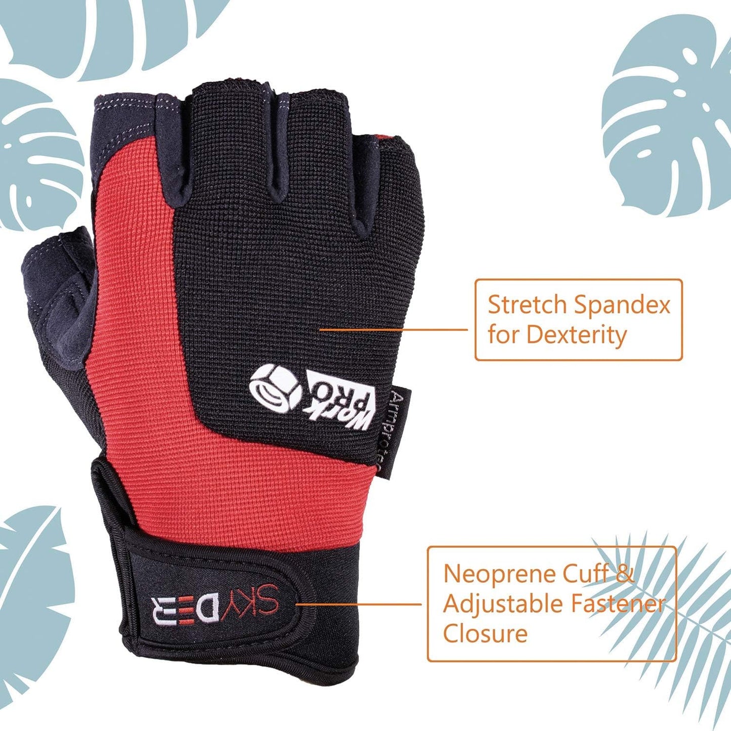 Guantes cuero sintético antideslizante para gimnasio