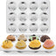 2 Moldes Acero Inox 12 Cavidades Cupcakes Antiadherente