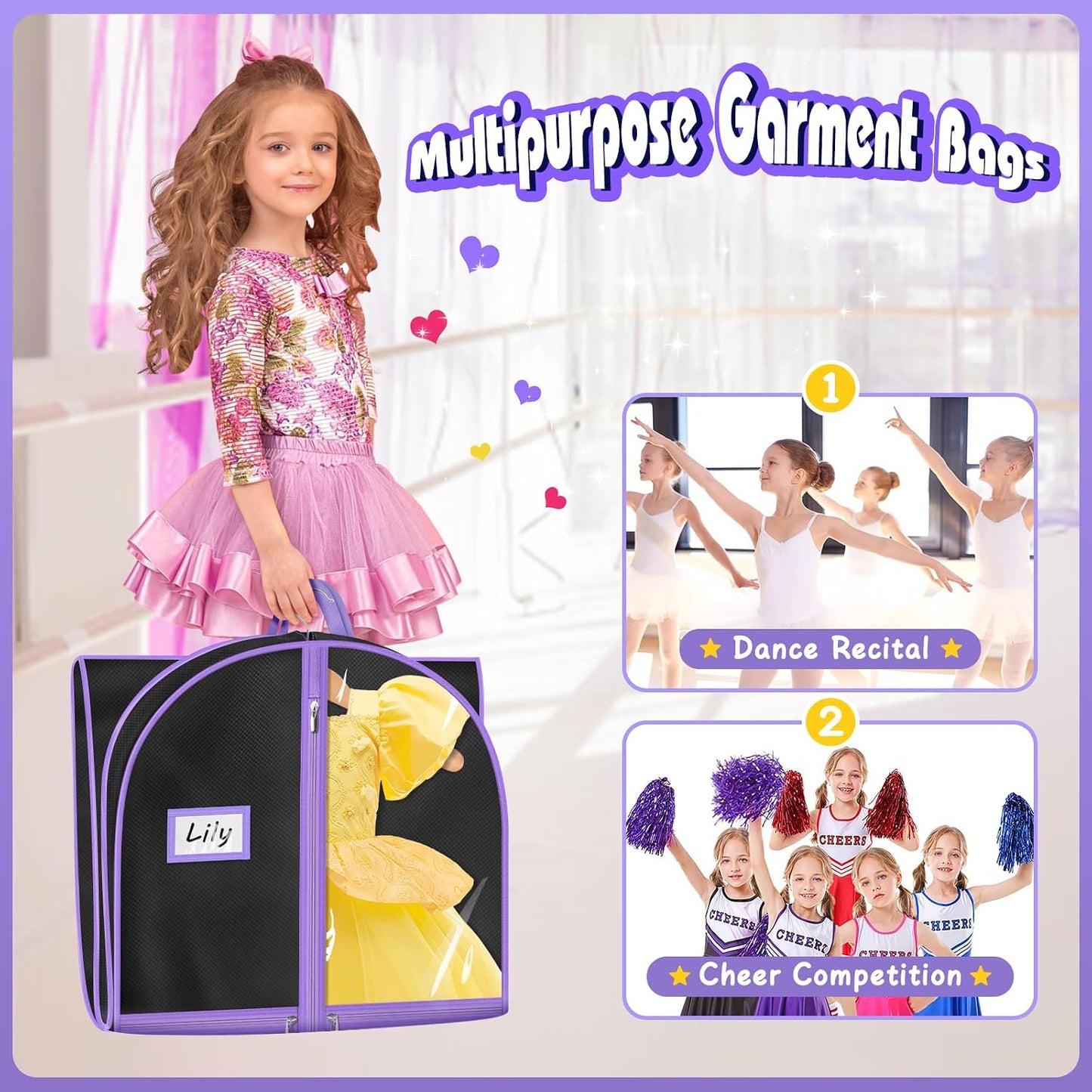 Bolsa ropa baile 40" con 4 bolsillos para niños y adultos