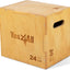 Caja pliométrica madera 450lb con asas anchas para gimnasio