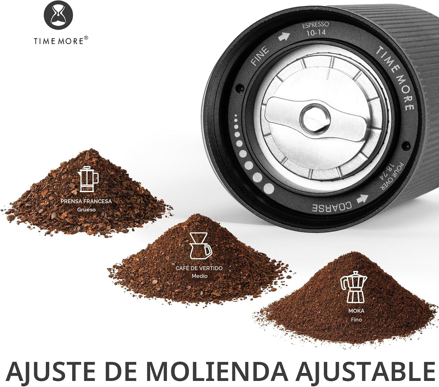 Molinillo café manual cuerpo metálico 25g acero inox