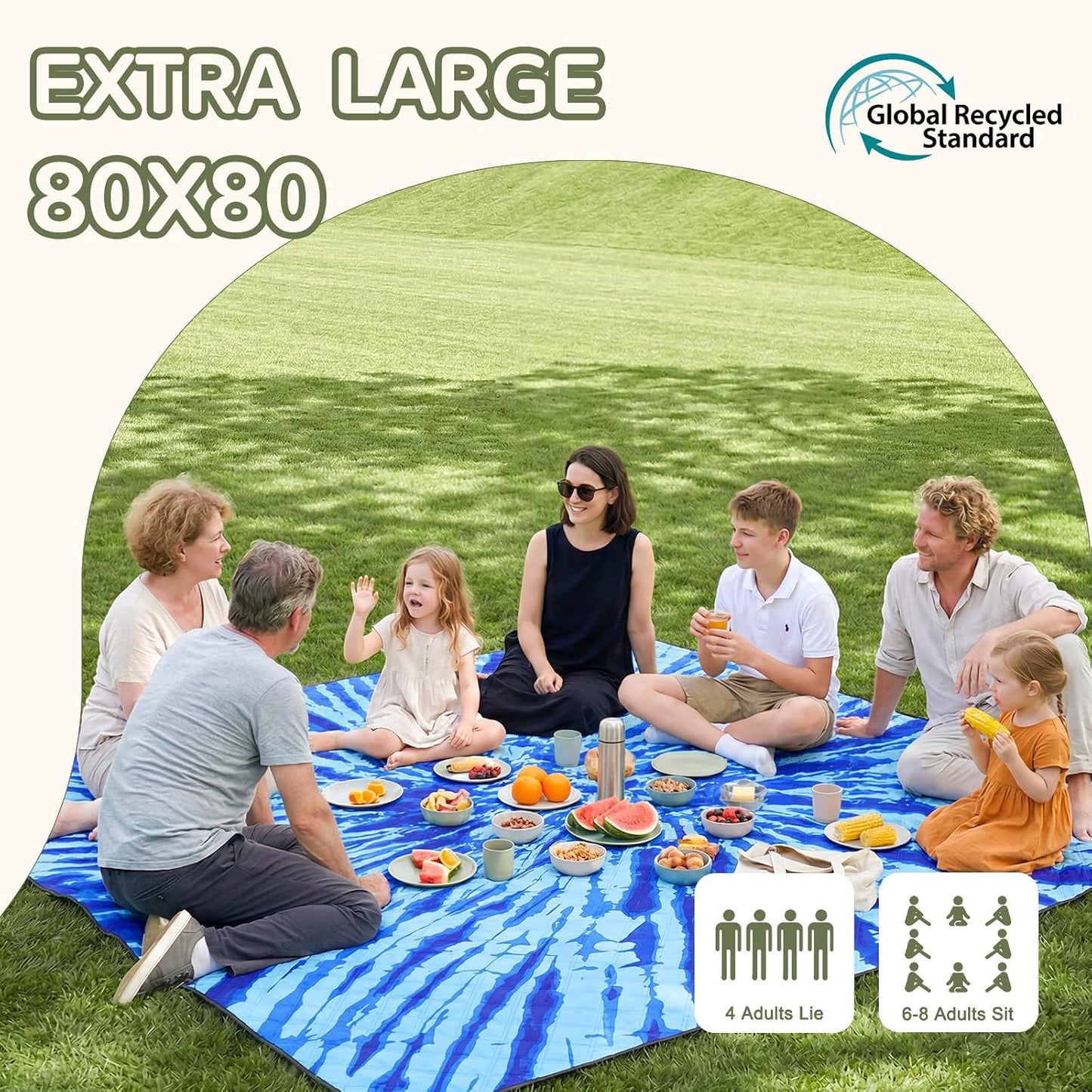Manta playa impermeable plegable XL para picnic y viaje