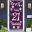 Cartel cumpleaños 21 rosa decoración puerta mujer